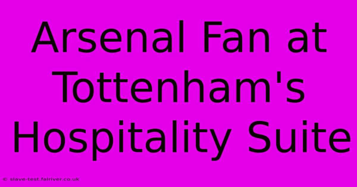 Arsenal Fan At Tottenham's Hospitality Suite