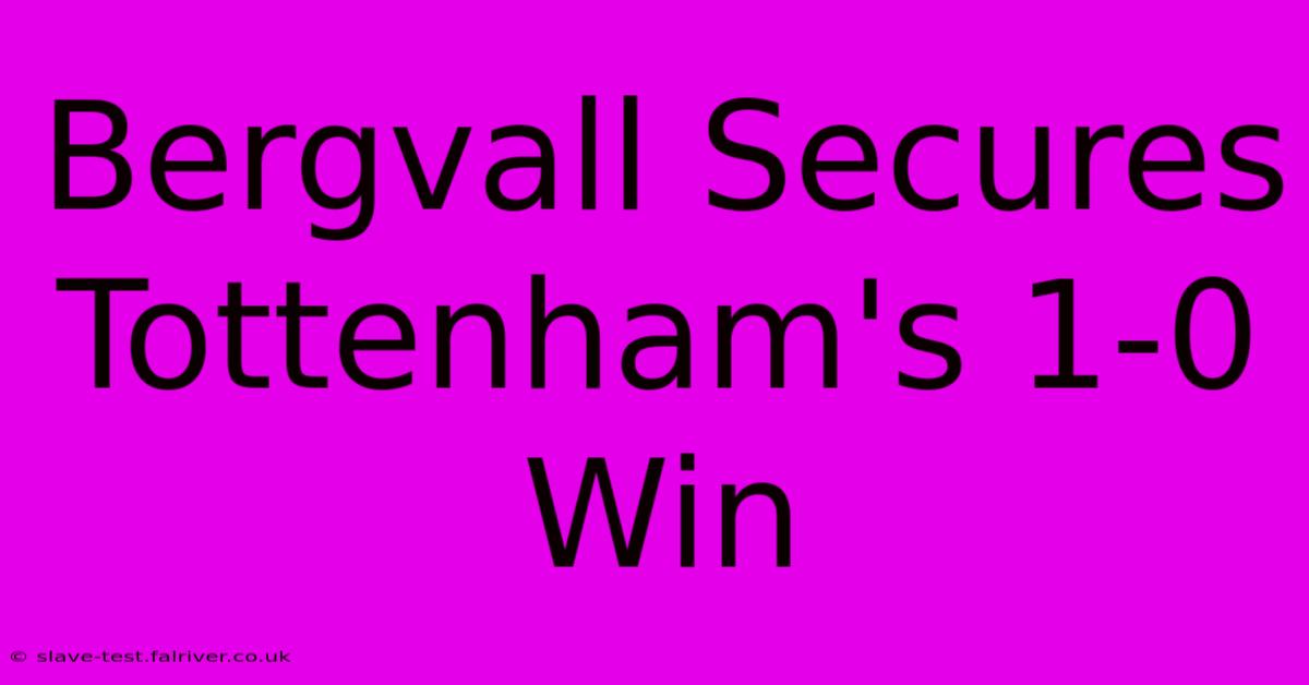 Bergvall Secures Tottenham's 1-0 Win