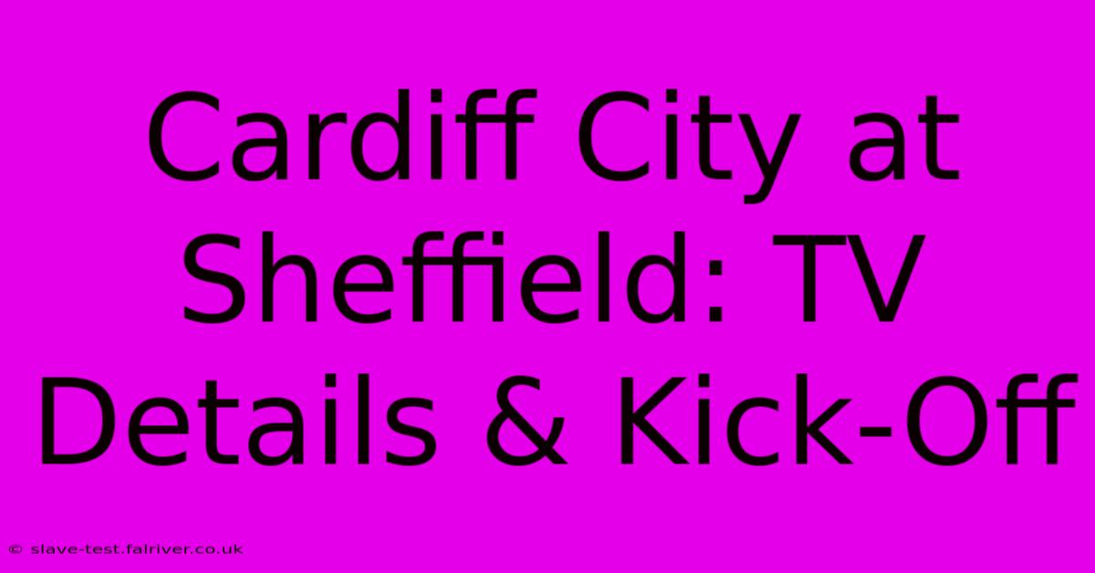 Cardiff City At Sheffield: TV Details & Kick-Off