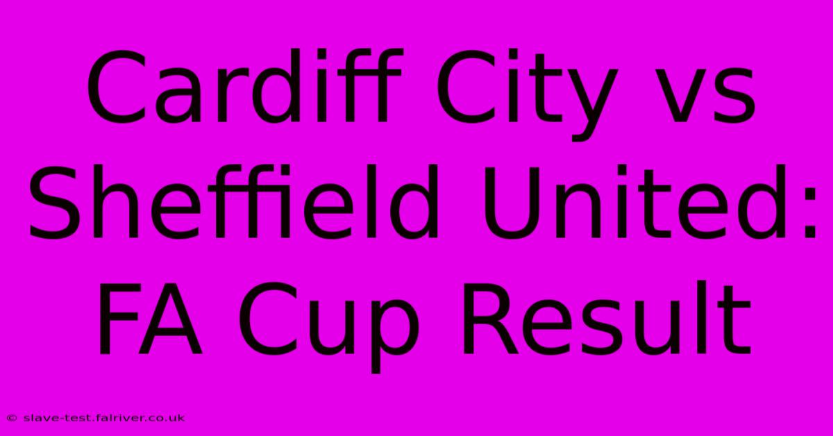 Cardiff City Vs Sheffield United: FA Cup Result