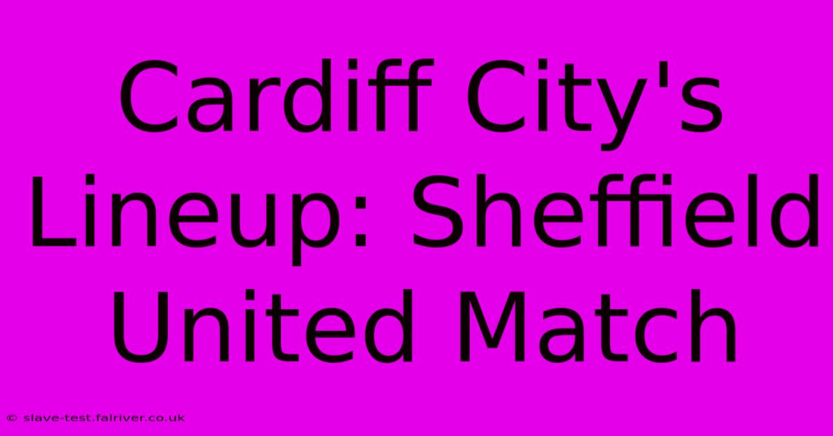 Cardiff City's Lineup: Sheffield United Match