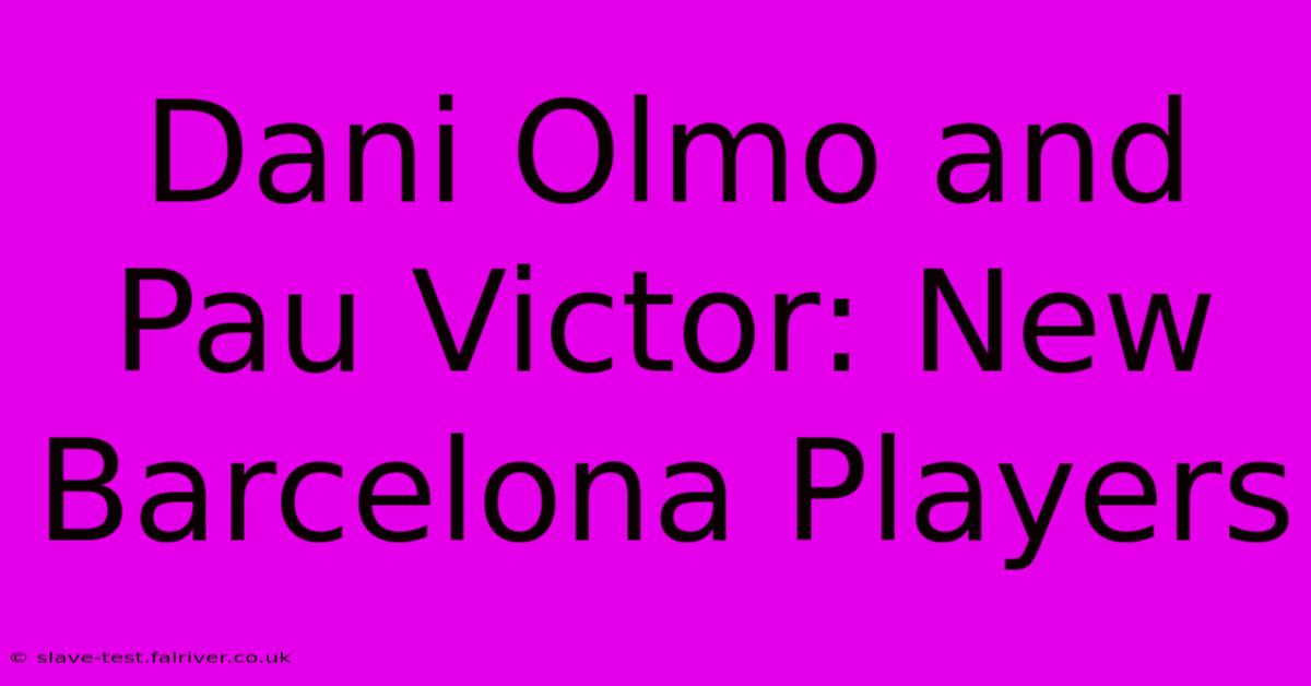 Dani Olmo And Pau Victor: New Barcelona Players