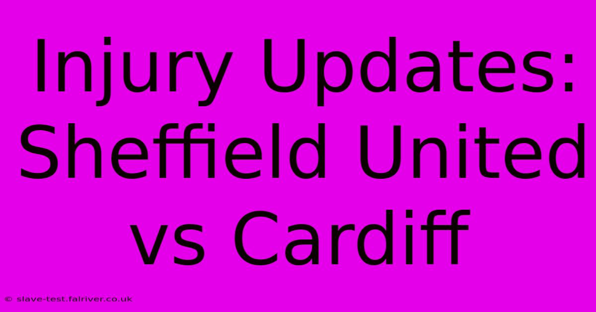 Injury Updates: Sheffield United Vs Cardiff