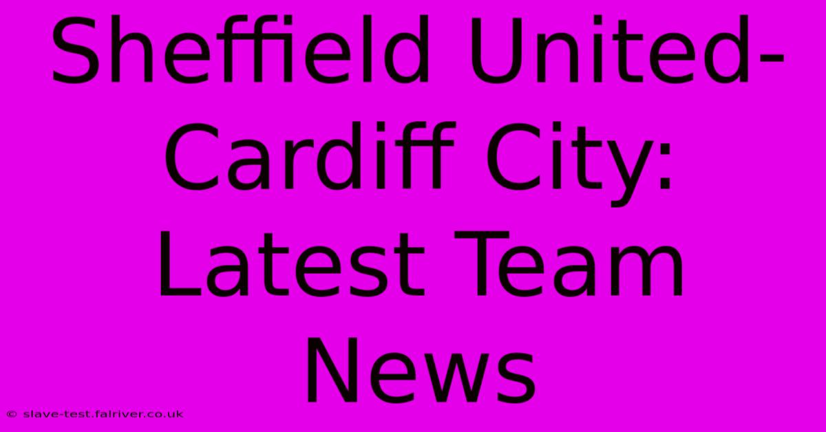 Sheffield United-Cardiff City: Latest Team News