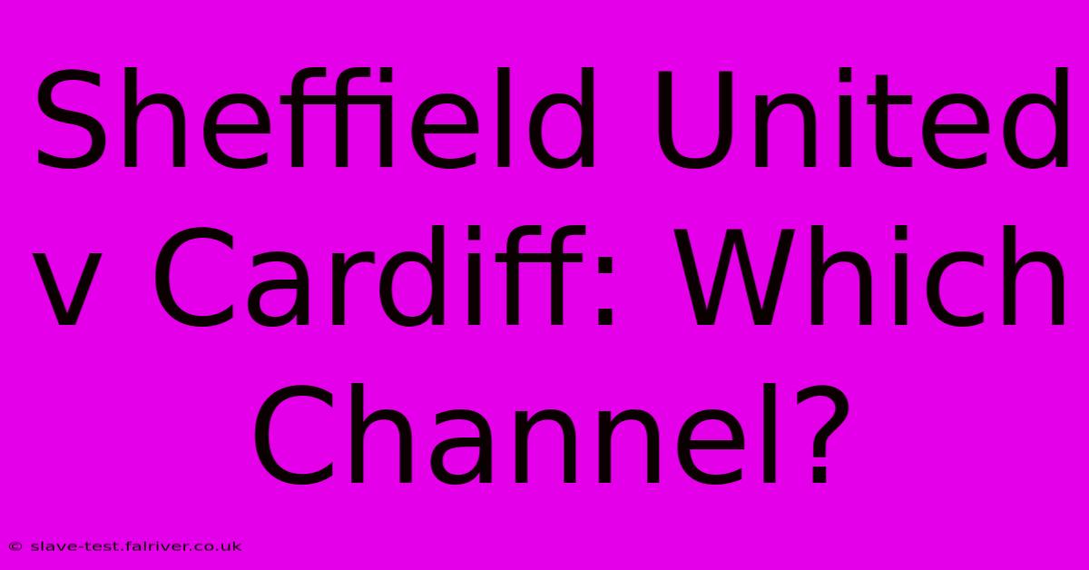 Sheffield United V Cardiff: Which Channel?