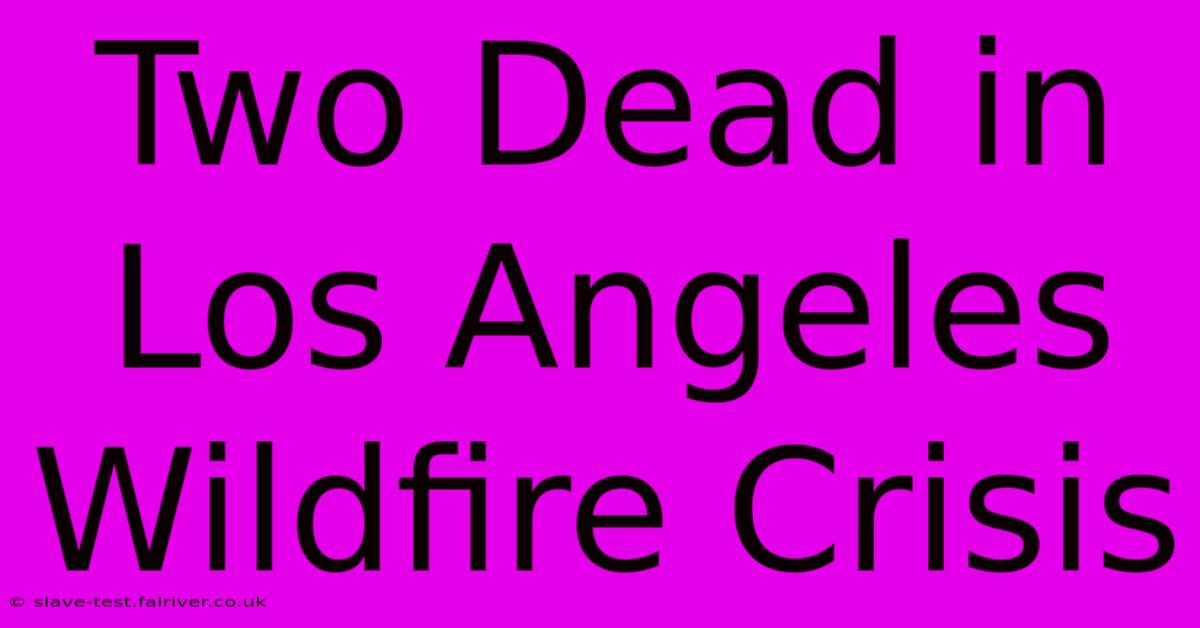 Two Dead In Los Angeles Wildfire Crisis